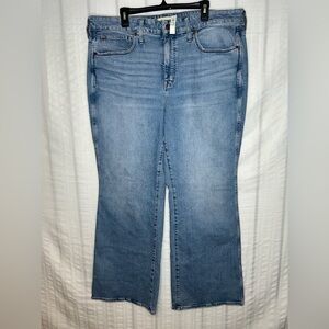Madewell Womens Eversfiels Wash 11" High Rise Flare Jeans Plus Size 20W 31L NWT